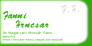 fanni hrncsar business card